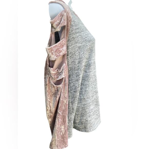 143 Story by Line Up grey and lavender long sleeve blouse - Picture 2 of 5